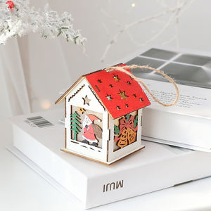Yiwu Shuangyuan, recién llegado, casa De Madera De Navidad con luces LED, decoración De árbol De Año Nuevo, <span class=keywords><strong>Casita</strong></span> De Navidad De Madera - Product Image 3