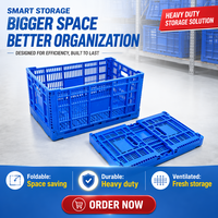 Caisses en plastique perforées pliables robustes, recyclables, de qualité supérieure, pour le stockage et le transport