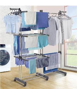 Quần Áo ngựa mở rộng quần áo máy sấy giá có thể gập lại sấy quần áo giá lăn với bánh dễ dàng để di chuyển sử dụng ngoài trời - Product Image 1