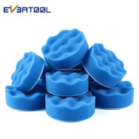 EVERTOOL Tampon de polissage en mousse ondulée 3'' pour lustrage et ponçage, éponge de polissage pour detailing automobile, tampon de polissage gaufré pour une correction plus rapide