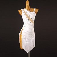 Robe de danse latine pour femmes 2026, costume de compétition professionnel, tenue de performance Samba Cha-Cha à franges