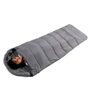 Saco de dormir de tela de nailon individual relleno de pato impermeable para 3 estaciones al aire libre para adultos para clima frío senderismo Camping - Product Image 4