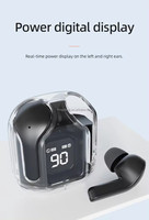 Écouteurs sans fil UltraPods TWS Air 31 de haute qualité, avec coque transparente, son stéréo, affichage numérique LED et faible latence TWS