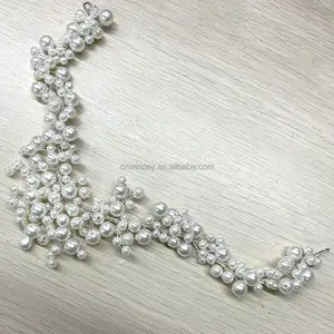 Designer Modeling Prom 2024 3D Wire Work Decoration Pearl Accessories Women Applique Patch For Formal Dress