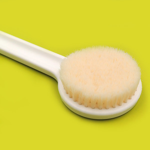Bath <b>Brush</b> Long Handle Soft Bristles Oval Shape White Plastic Body Scrubber Shower Cleaning Tool - Product Image 4