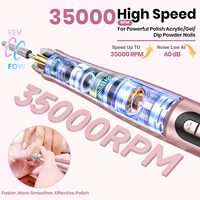 Draadloze nagelknipper & boormachine 35.000 RPM Professionele USB oplaadbare nagelvijl voor gel/acrylnagels Verstelbare snelheid Pen-vorm