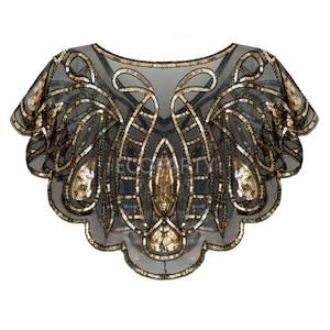 Bolero <span class=keywords><strong>de</strong></span> Lentejuelas Doradas, Negras y Moradas Inspirado en los Años 20, Capa <span class=keywords><strong>de</strong></span> Estilo Flapper para Eventos y Bodas <span class=keywords><strong>de</strong></span> Primavera - Product Image 2