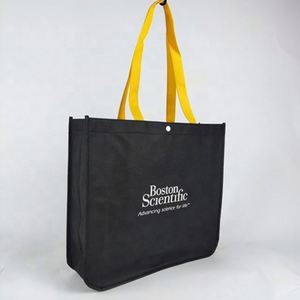 Non Woven <b>Bag</b> Large Flat Large Black Non-Woven <b>Bag</b> With Yellow Handle Custom Low Moq Non Woven Tote <b>Bag</b> - Product Image 5