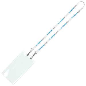Lanière de cou souple réglable pour adultes, sublimée, avec perles, double crochet et porte-carte en PVC - Product Image 2