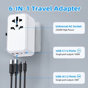 Worldplug International Worldwide Adaptador de viaje Adaptador eléctrico Enchufe Adaptadores de carga universales para computadora portátil móvil - Product Image 5