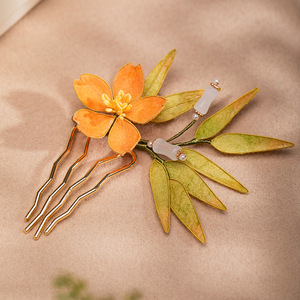 Accessoires de style rétro, épingles à cheveux Hanfu, peignes à cheveux, accessoires capillaires traditionnels chinois, fleurs en velours, alternatives à - Product Image 1