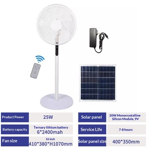 16 Inch Solar Rechargeable Standing Fan With LED <b>Light</b> Long Standby Indoor Outdoor <b>Emergency</b> Fan - Product Image 5