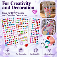 Stiker Kuku 3D Warna-warni Grosir Custom, Lembaran Stiker Kuku Gel Semi-Cured dengan Rhinestone 5D UV untuk Seni Kuku