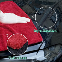 Fourniture d'usine logo personnalisé chiffon de nettoyage en microfibre absorbant serviette de lavage de voiture boucle torsadée automatique serviette de séchage de voiture