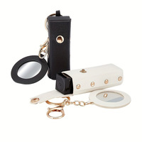 Étui à rouge à lèvres en cuir porte-clés avec miroir porte-porte-clés Chapstick accessoires de maquillage nouveaux cadeaux de voiture
