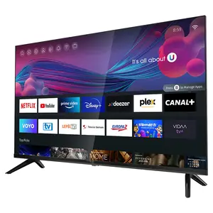 Tv pintar 4k asli 75 inci, untuk kaca Tempered, televisi layar besar suara pintar Ultra tipis