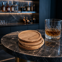 Ensemble de sous-verres carrés en bois écologiques faits à la main pour restaurants et usage domestique, épaisseur personnalisée durable de 3 mm