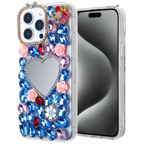 Coque de téléphone en plastique ABS de haute qualité avec diamants miroir de maquillage en vrac pour 16 16Plus 16Pro 16Pro Max coques de téléphone TPU PC - Product Image 1