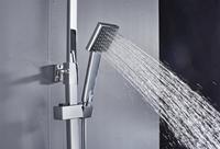 Robinet de baignoire moderne à eau chaude et froide, ensemble de douche mural en laiton avec pommeau de douche pluie et douchette à poignée