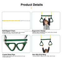 Zoshine Barre de trapèze pour enfants, anneaux de gymnastique, ensemble de balançoires en plastique robuste, parc d'aventure, gymnastique en plein air, parc de trampolines, capacité maximale