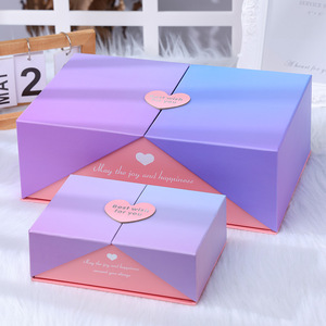 <span class=keywords><strong>Caja</strong></span> de regalo magnética de corazón con doble puerta abierta de color degradado creativo romántico personalizado <span class=keywords><strong>caja</strong></span> de embalaje de regalo para el cuidado de la piel de fiesta de San Valentín - Product Image 3