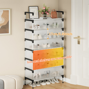 منظم أحذية معدني قابل للفك 5/6 طبقات من OEM، مقاوم للصدأ والرطوبة، خزانة تخزين أحذية لمدخل المنزل وغرفة النوم وحقائب اليد - Product Image 4