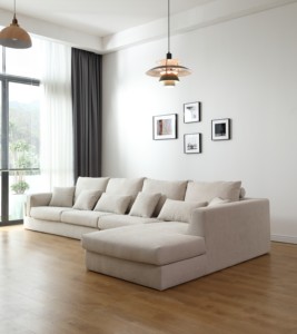 Đồ Nội Thất Phòng Khách Cao Cấp Milan Thiết Kế Ý Bộ <span class=keywords><strong>Sofa</strong></span> Hình Chữ L Sang Trọng Màu Trắng - Product Image 2