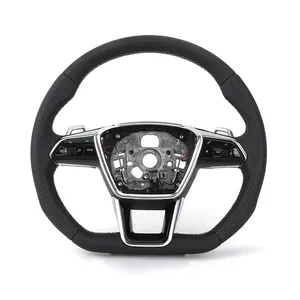 Tùy chỉnh S-line S dòng volante lenkrad phẳng dưới một nửa da chỉ đạo Wheel cho Audi A3 A4 A5 S3 S4 S5 S6 S6 S7 rs4 RS5 RS6