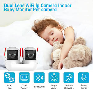 Rscamtom屋内2レンズ4MP CMOS WiFiカメラモーション検出双方向音声アラームSDカードサポート - Product Image 2