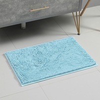 Tapis de bain lavable FIGOO en polyester pelucheux, respirant, séchage rapide, facile à nettoyer, pour sol de salle de bain, douche, absorbant l'eau