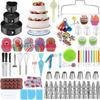 489 Stück Stahl kuchen Dekorieren Düsen Set DIY Backen Too Turntable Cupcakes Icing Rotierende Stand Box Neue Geburtstags torte Ergänzungen