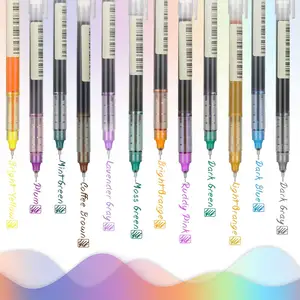 Ультра большая емкость гелевых чернил шариковая прямая жидкая 0,38/0,5 мм школьная Шариковая школьная многоцветная гелевая ручка