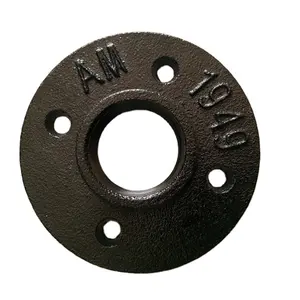 DN 15 flange da pavimento in ghisa malleabile a 4 fori per raccordi per mensole - Product Image 1