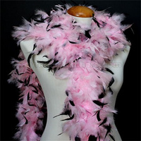 Bufanda de Color negro Boa de plumas de pavo para fiesta en casa, boda, decoración de Navidad, ropa artesanal DIY, disfraz, vestido de baile, accesorios