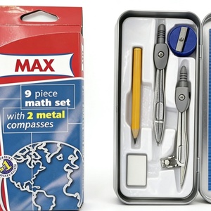Lot de 9 instruments de géométrie en métal pour étudiants - Fournitures scolaires en gros à prix abordable - Product Image 4