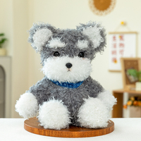 Peluche Schnauzer en Gros, Jouet en Peluche Chiot aux Poils Bouclés avec Squelette Interne, Décoration Maison, Cadeau Compagnon pour Enfants