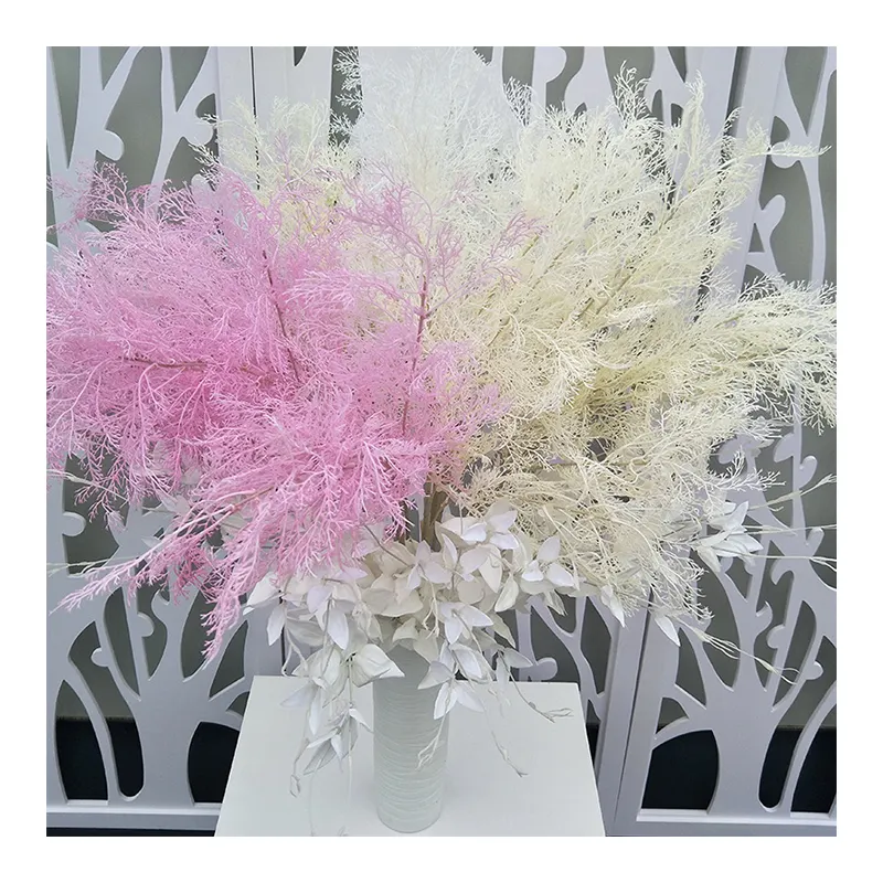 الزفاف الديكور الجملة الملونة حشائش بلاستيكية الاصطناعي لينة ريم المرجانية فرع الضباب زهرة QY-577