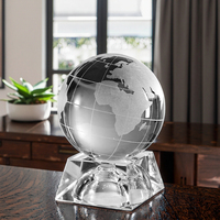 Nouvelle Arrivée Trophée de Basketball et de Football en Verre Cristal Transparent, Sphère en Cristal K9 Clair Sablée