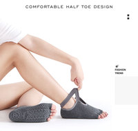 Chaussettes de sport personnalisées antidérapantes à brides croisées en coton pour la danse classique, ODM, à 5 doigts, entièrement ouvertes, invisibles à la cheville, avec grip, pour le yoga et le Pilates