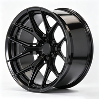 Jantes forgées noires concaves profondes pour voiture de course 18 24 6x139.7/6x130 5x120 à rayons multiples en alliage d'aluminium, jantes personnalisées pour Mustang