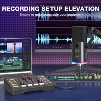 Fifine KS5 mélangeur de son filaire enregistrement professionnel cartes son Audio DJ streaming en direct mélangeur audio Kit de podcast rvb