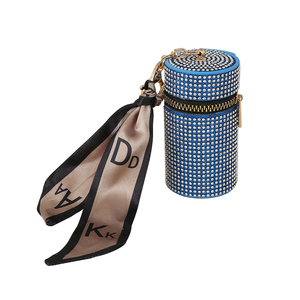 Sang trọng kim cương Son môi đồng xu Ví Keychain dây kéo thời trang PU trường hợp lưu trữ túi - Product Image 6