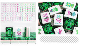 En Stock: Juego de Mahjong Americano Moderno y Lujoso, Portátil, de Cuatro Capas, con Fichas de Acrílico Verde Esmeralda - Product Image 2