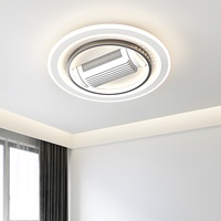 Ventilateur sans pales minimaliste moderne avec lampe LED 220V pour salon et chambre à coucher, éclairage Zhongshan à commande vocale