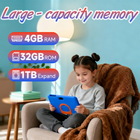 Tablette Android 12.0 de 7 pouces pour enfants, processeur quadricœur puissant, 4 Go de RAM + 32 Go de stockage, appareil photo 2MP, Wi-Fi, tablette portable résistante aux chocs