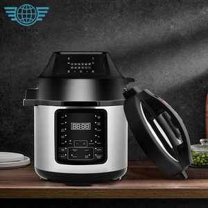 Cao Cấp Thiết Kế Mới Kỹ Thuật Số 6L 1500W 2 Trong 1 Nồi Áp Suất Nồi Chiên Không Khí Với Nắp Kép - Product Image 2