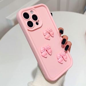 Funda de Teléfono de Silicona TPU Suave con Diseño de Mariposa Rosa 3D para iPhone 16 15 14 13 12 11 Pro Max XS XR 8 Plus SE, Antigolpes, Estilo Caramelo - Product Image 4