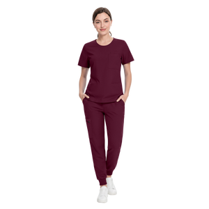 Conjunto de Uniforme Médico Unisex, Pantalones Jogger, Material Elástico de Spandex/Poliéster, Cómodo Conjunto de Pantalones y Blusa para Hospital - Product Image 4