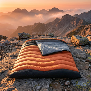 Sac de couchage double léger en <span class=keywords><strong>duvet</strong></span> de canard pour adulte, double usage, couleurs mélangées, nylon imperméable, camping en plein air, 3 saisons, personnalisable - Product Image 1