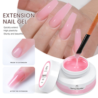 Gel UV pour extension d'ongles AS Custom Logo Builder, vernis acrylique blanc laiteux à marque privée, 36 couleurs, gel dur de réparation